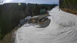 Modrá sjezdovka - dojezd k lanové dráze