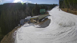 Modrá sjezdovka - dojezd k lanové dráze