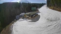 Modrá sjezdovka - dojezd k lanové dráze