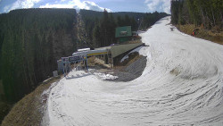 Modrá sjezdovka - dojezd k lanové dráze