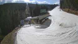 Modrá sjezdovka - dojezd k lanové dráze