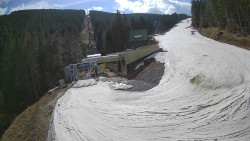 Modrá sjezdovka - dojezd k lanové dráze