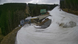 Modrá sjezdovka - dojezd k lanové dráze