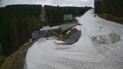 Modrá sjezdovka - dojezd k lanové dráze