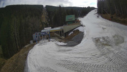 Modrá sjezdovka - dojezd k lanové dráze