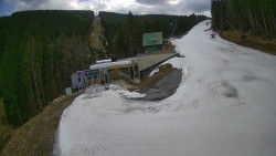 Modrá sjezdovka - dojezd k lanové dráze