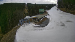 Modrá sjezdovka - dojezd k lanové dráze