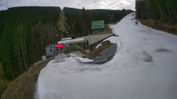 Modrá sjezdovka - dojezd k lanové dráze