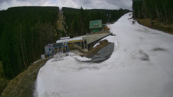 Modrá sjezdovka - dojezd k lanové dráze