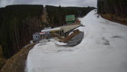 Modrá sjezdovka - dojezd k lanové dráze