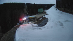 Modrá sjezdovka - dojezd k lanové dráze