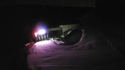 Modrá sjezdovka - dojezd k lanové dráze