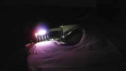 Modrá sjezdovka - dojezd k lanové dráze