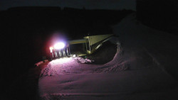 Modrá sjezdovka - dojezd k lanové dráze