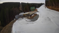 Modrá sjezdovka - dojezd k lanové dráze