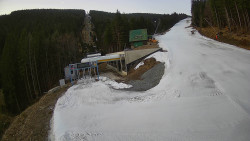 Modrá sjezdovka - dojezd k lanové dráze