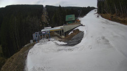 Modrá sjezdovka - dojezd k lanové dráze