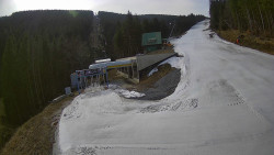 Modrá sjezdovka - dojezd k lanové dráze