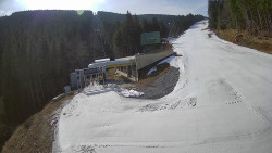 Modrá sjezdovka - dojezd k lanové dráze