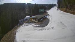 Modrá sjezdovka - dojezd k lanové dráze