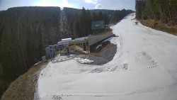 Modrá sjezdovka - dojezd k lanové dráze