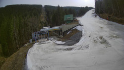 Modrá sjezdovka - dojezd k lanové dráze