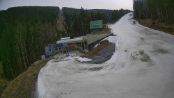 Modrá sjezdovka - dojezd k lanové dráze