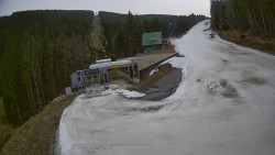 Modrá sjezdovka - dojezd k lanové dráze