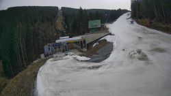 Modrá sjezdovka - dojezd k lanové dráze