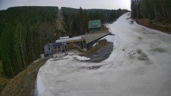 Modrá sjezdovka - dojezd k lanové dráze