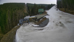 Modrá sjezdovka - dojezd k lanové dráze