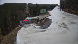 Modrá sjezdovka - dojezd k lanové dráze