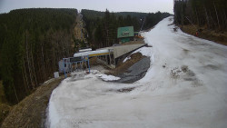 Modrá sjezdovka - dojezd k lanové dráze