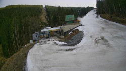 Modrá sjezdovka - dojezd k lanové dráze