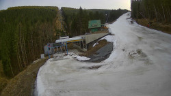 Modrá sjezdovka - dojezd k lanové dráze