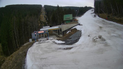 Modrá sjezdovka - dojezd k lanové dráze