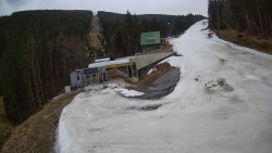 Modrá sjezdovka - dojezd k lanové dráze