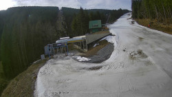 Modrá sjezdovka - dojezd k lanové dráze