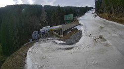 Modrá sjezdovka - dojezd k lanové dráze