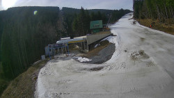 Modrá sjezdovka - dojezd k lanové dráze