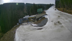 Modrá sjezdovka - dojezd k lanové dráze