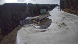 Modrá sjezdovka - dojezd k lanové dráze