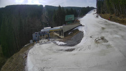 Modrá sjezdovka - dojezd k lanové dráze