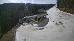 Modrá sjezdovka - dojezd k lanové dráze