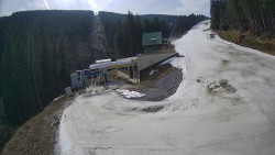 Modrá sjezdovka - dojezd k lanové dráze