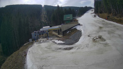 Modrá sjezdovka - dojezd k lanové dráze