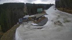 Modrá sjezdovka - dojezd k lanové dráze