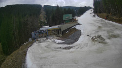 Modrá sjezdovka - dojezd k lanové dráze