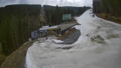 Modrá sjezdovka - dojezd k lanové dráze