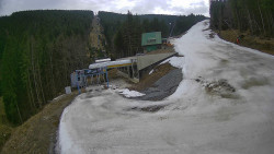 Modrá sjezdovka - dojezd k lanové dráze